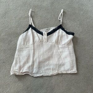 Light Cream Lace-Trim Spaghetti Strap Cami